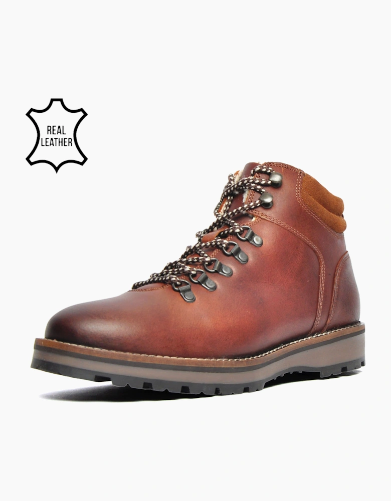 Red Tape Original Mens Leather Boots Wood