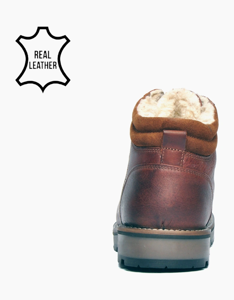 Red Tape Original Mens Leather Boots Wood