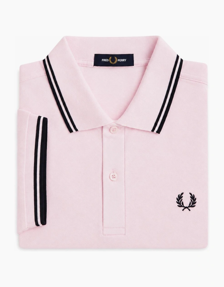 Fred Perry Twin Tipped Polo Shirt Iced Pink/Navy/Navy