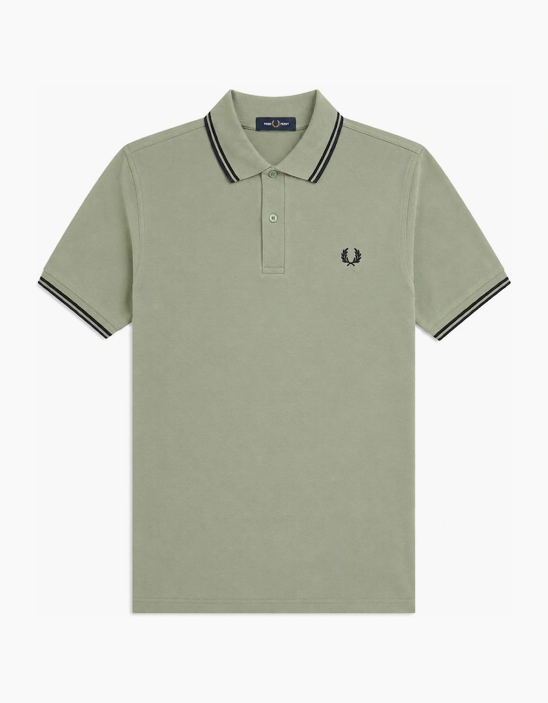 Fred Perry Twin Tipped Polo Shirt Silver Blue/Dark Airforce/Dark Airforce
