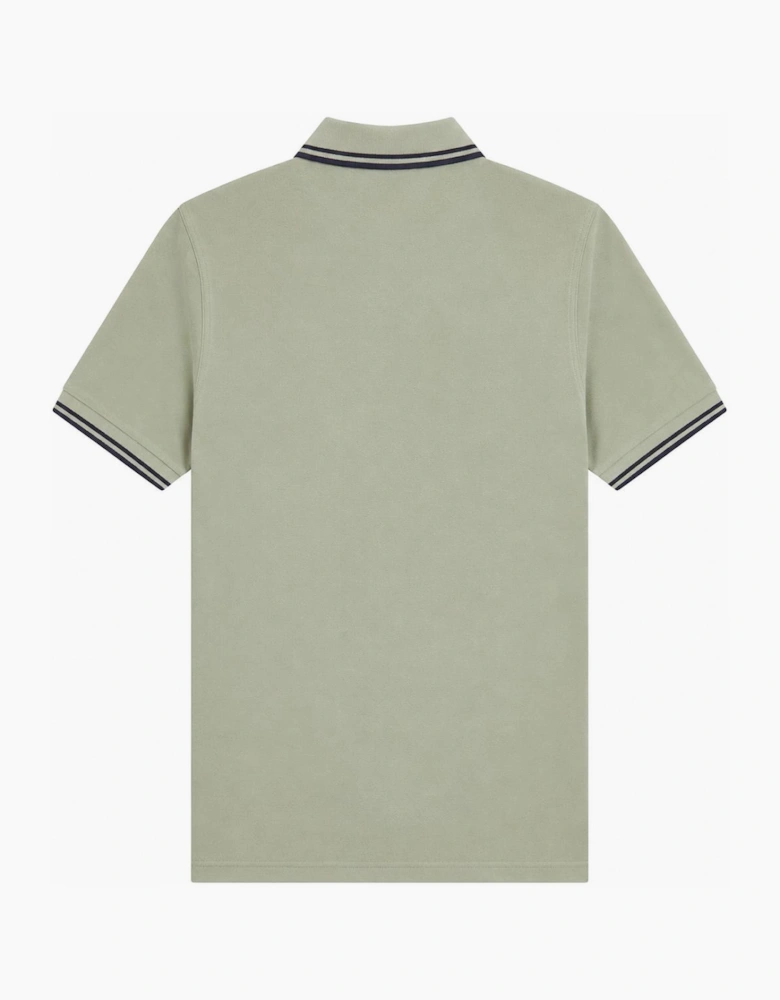 Fred Perry Twin Tipped Polo Shirt Silver Blue/Dark Airforce/Dark Airforce