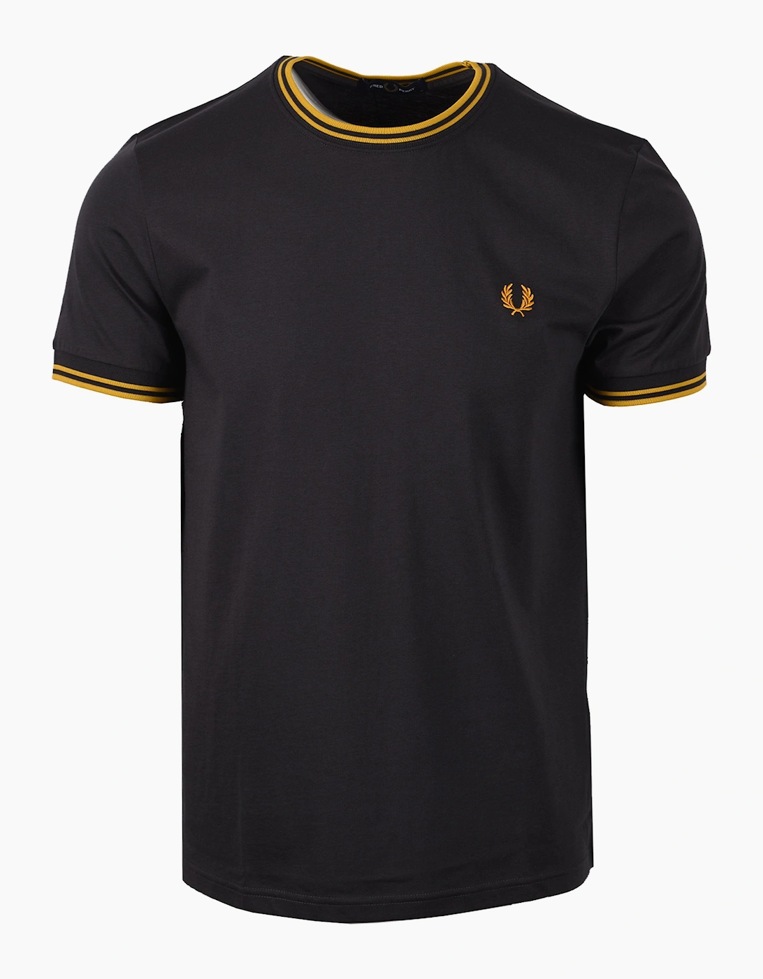 FRED PERRY TWIN TIPPED T-SHIRT ANCHOR GREY/GOLD, 4 of 3