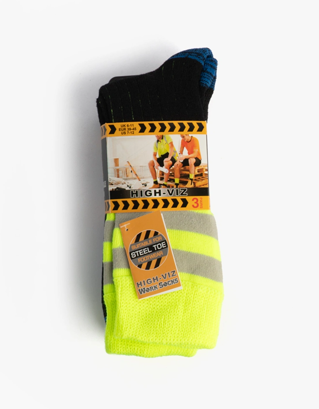 STB HIGHVIZ Mens Work Socks Multi
