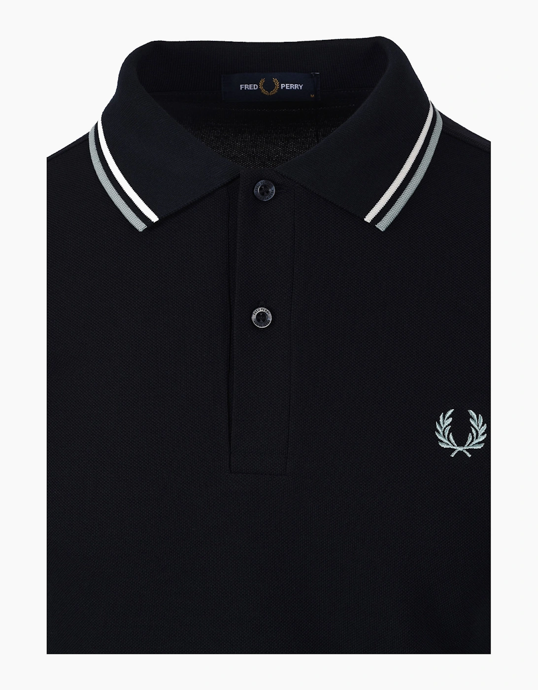 FRED PERRY TWIN TIPPED POLO NAVY/ECRU/SILVER BLUE