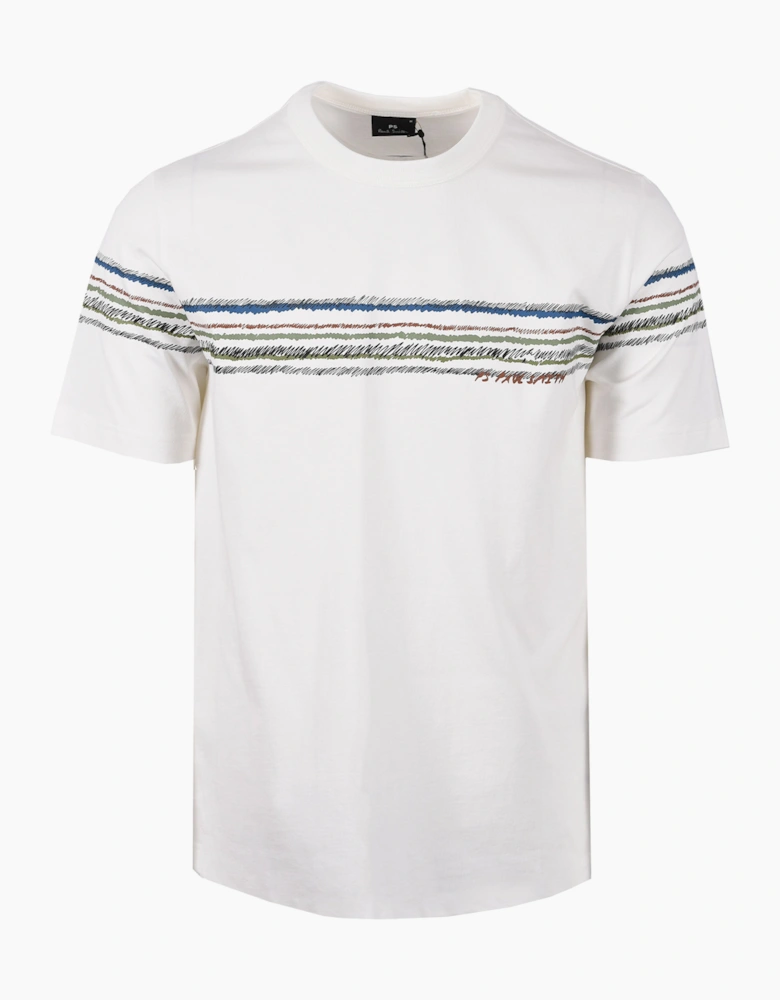 PAUL SMITH REG FIT STRIPE T-SHIRT WHITE
