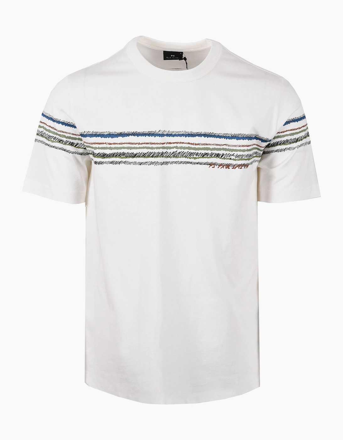PAUL SMITH REG FIT STRIPE T-SHIRT WHITE, 4 of 3