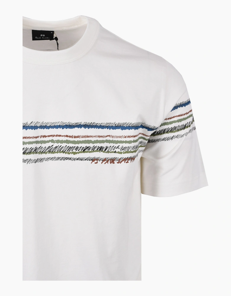 PAUL SMITH REG FIT STRIPE T-SHIRT WHITE