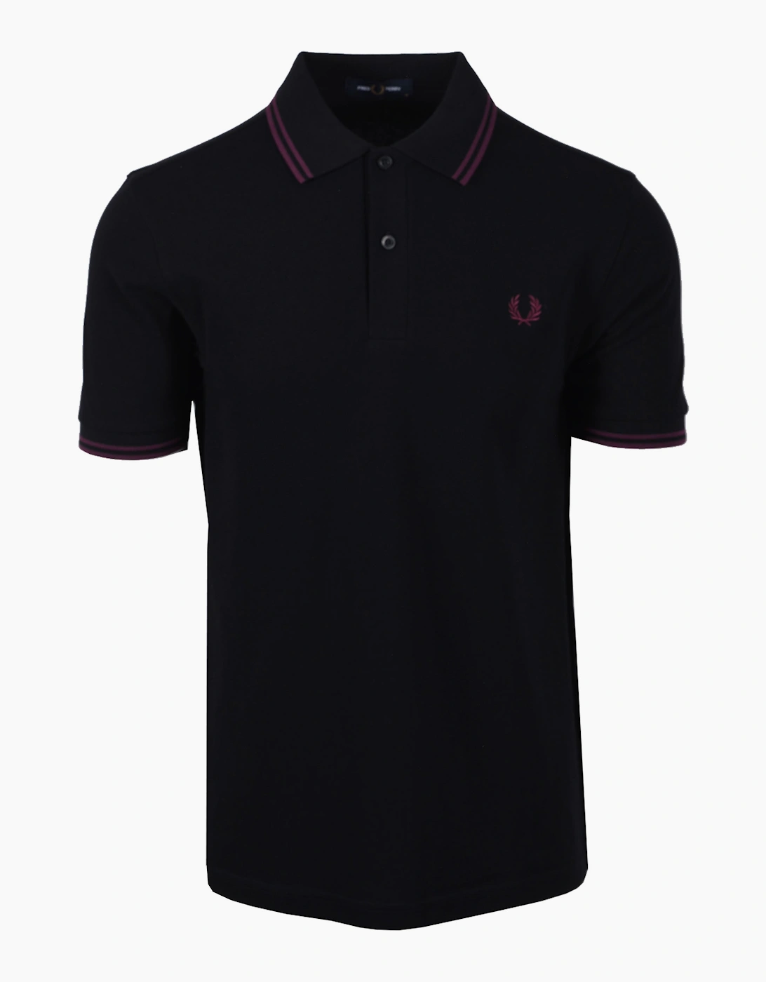 FRED PERRY TWIN TIPPED POLO BLACK/PLUM, 4 of 3