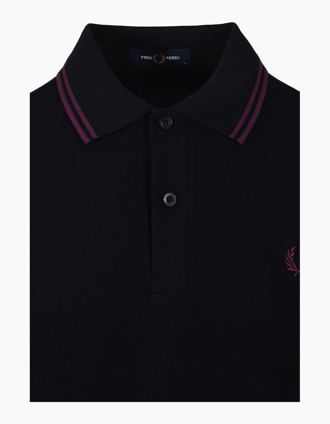 FRED PERRY TWIN TIPPED POLO BLACK/PLUM