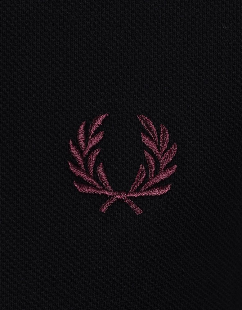 FRED PERRY TWIN TIPPED POLO BLACK/PLUM