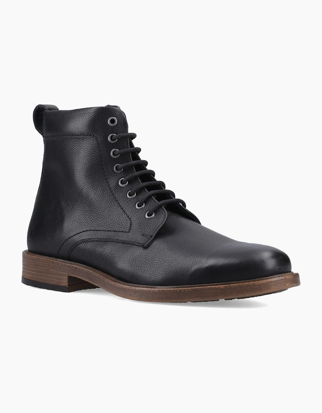 Hush Puppies Men's Black Irwin Leather Ankle Boots - Size 9