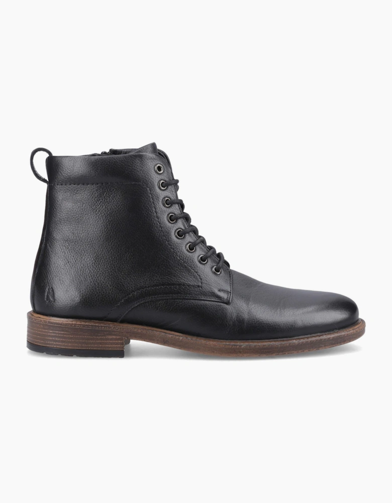 Hush Puppies Irwin Leather Men's BLACK Ankle Boots