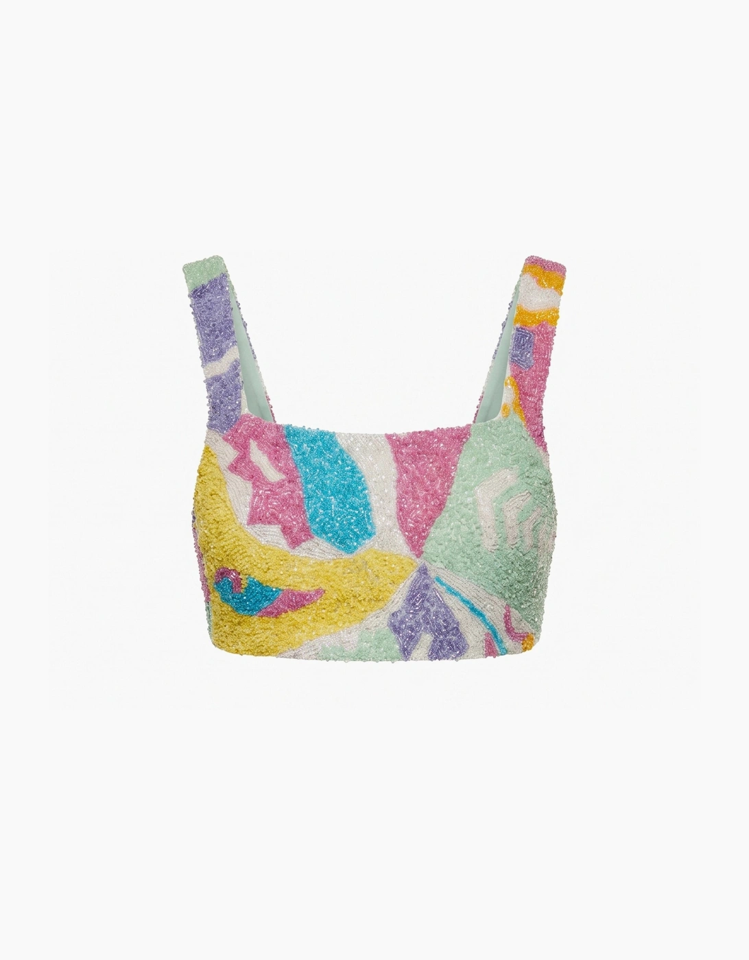 South Beach Azure Beaded Crop Top Multi colour