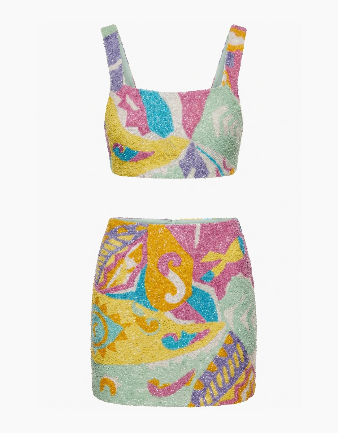 South Beach Azure Beaded Mini Skirt Multi colour in Stock