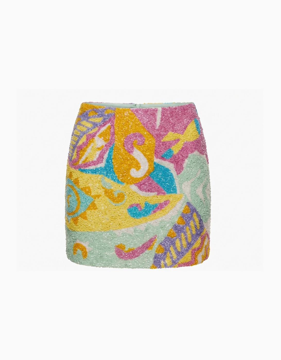 South Beach Azure Beaded Mini Skirt Multi colour in Stock
