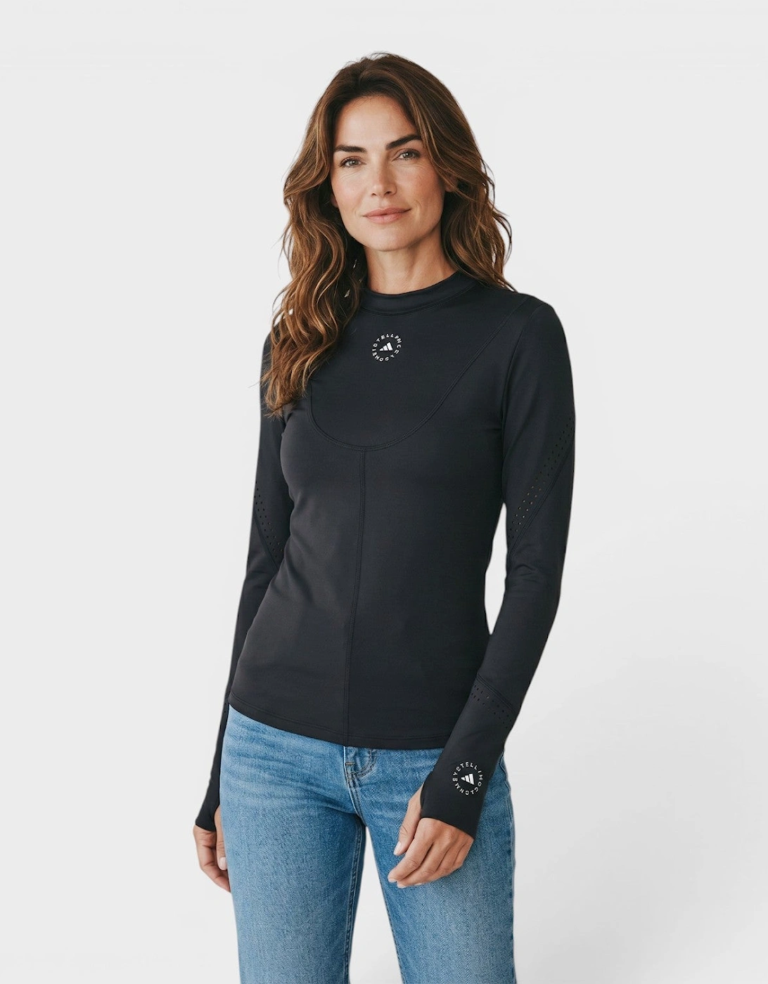 Adidas Long Sleeved Logo Top Black White
