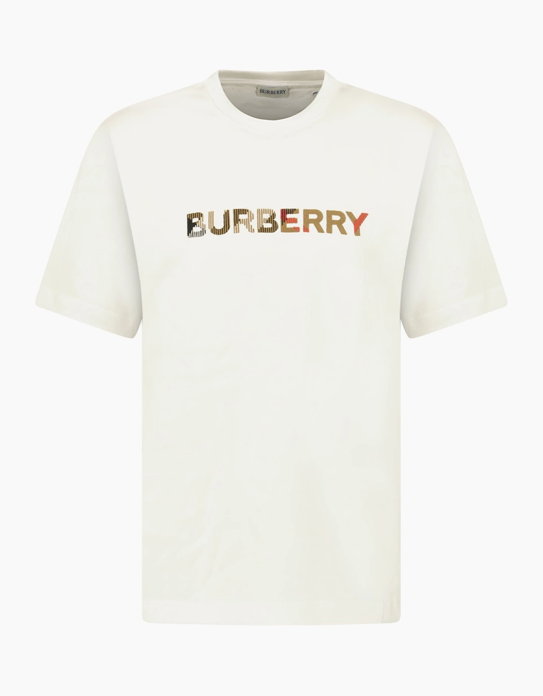 Burberry Check Logo Embroidered T-Shirt White, 4 of 3