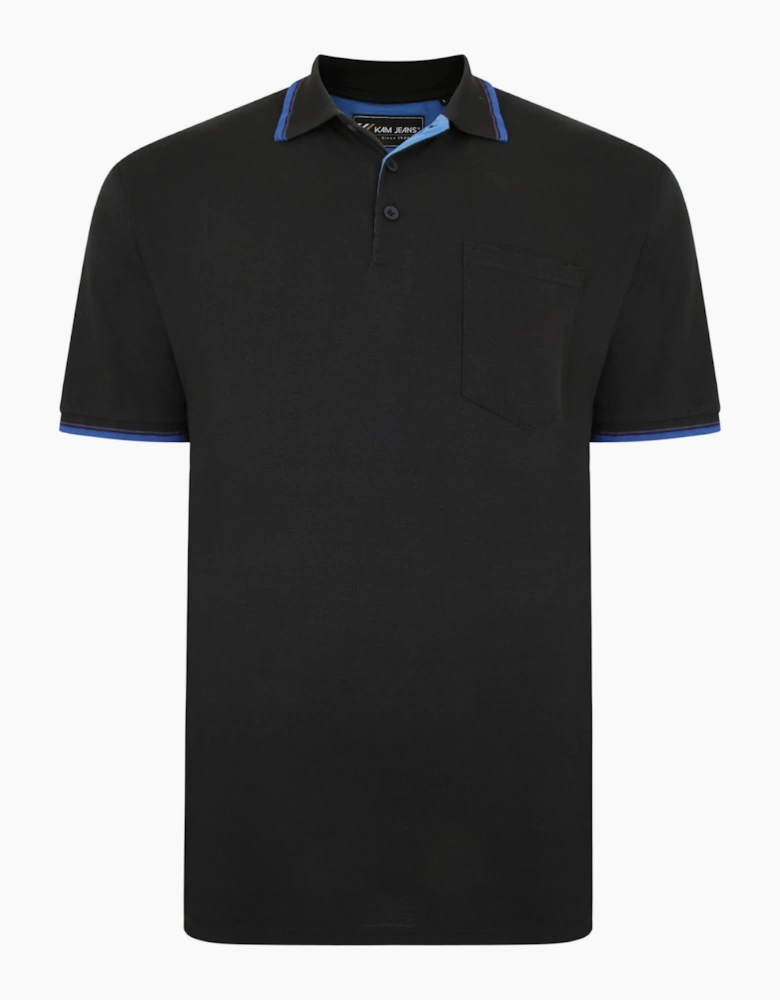 KAM Mens Tipped Big & Tall Short Sleeve Polo Shirt