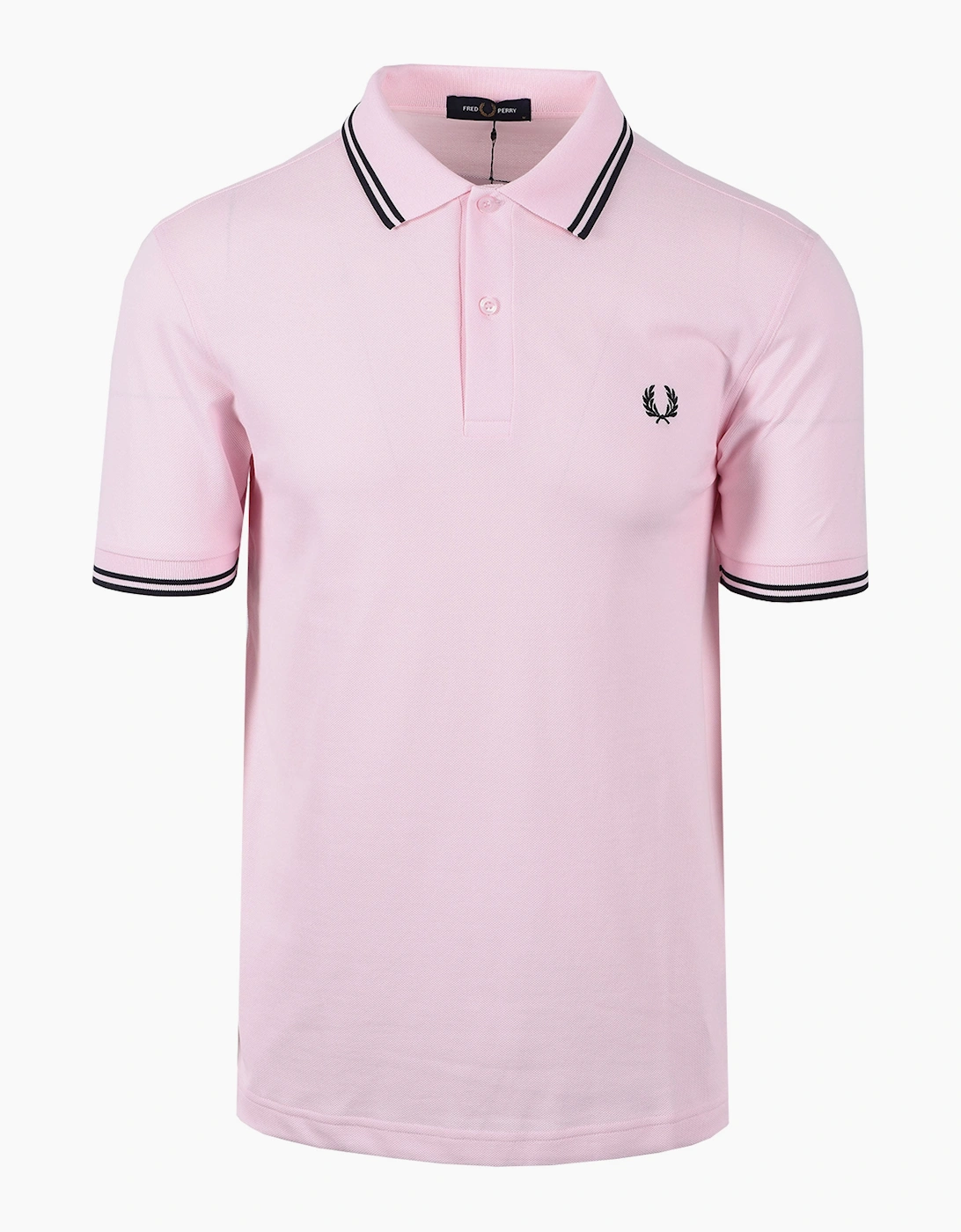 Fred Perry Men's FRED PERRY TWIN TIPPED POLO ICED PINK/NAVY