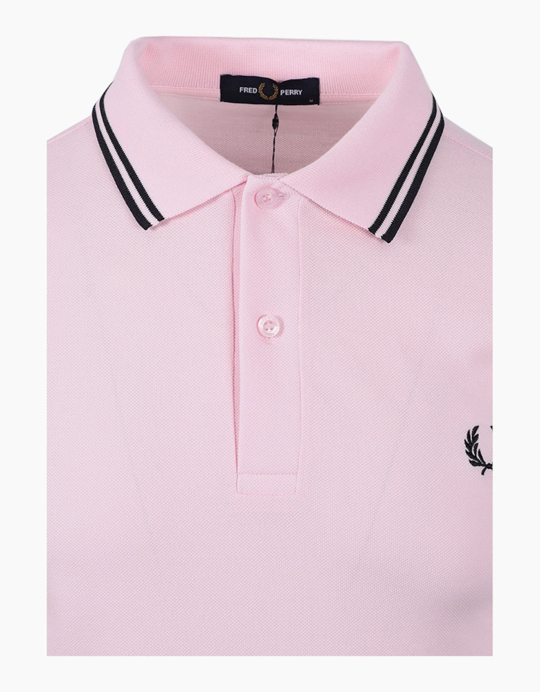 FRED PERRY TWIN TIPPED POLO ICED PINK/NAVY