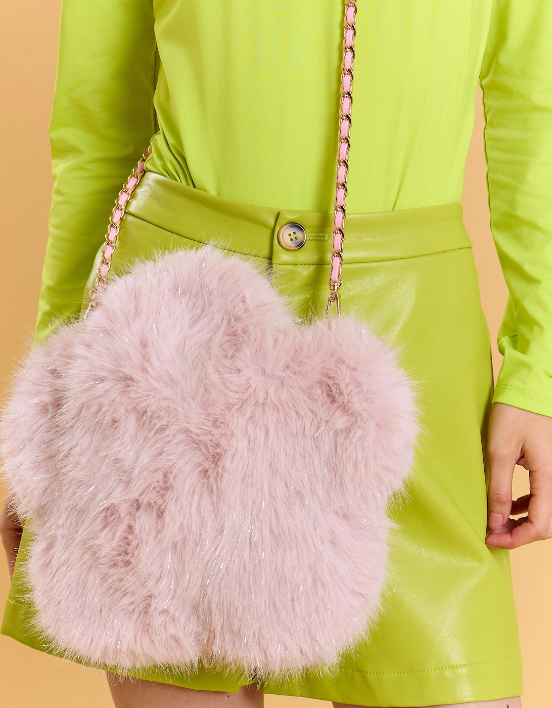 Metallic Bamboo Daisy Faux Fur  Bag, 4 of 3