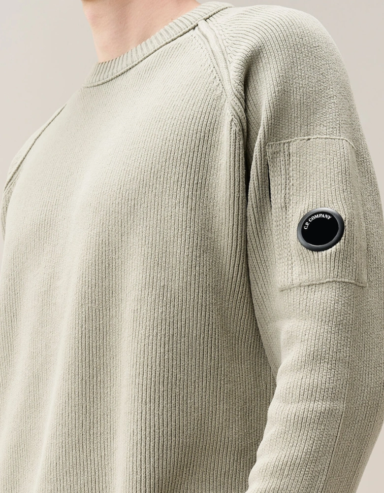 Chenille Cotton Lens Sweater Grey