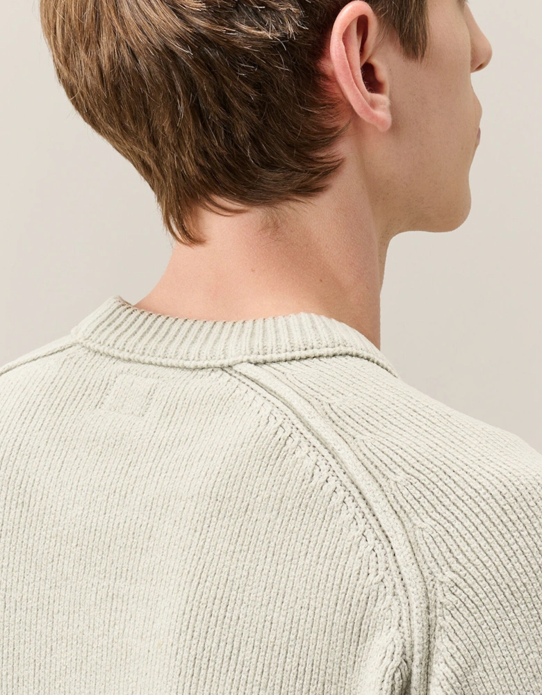 Chenille Cotton Lens Sweater Grey
