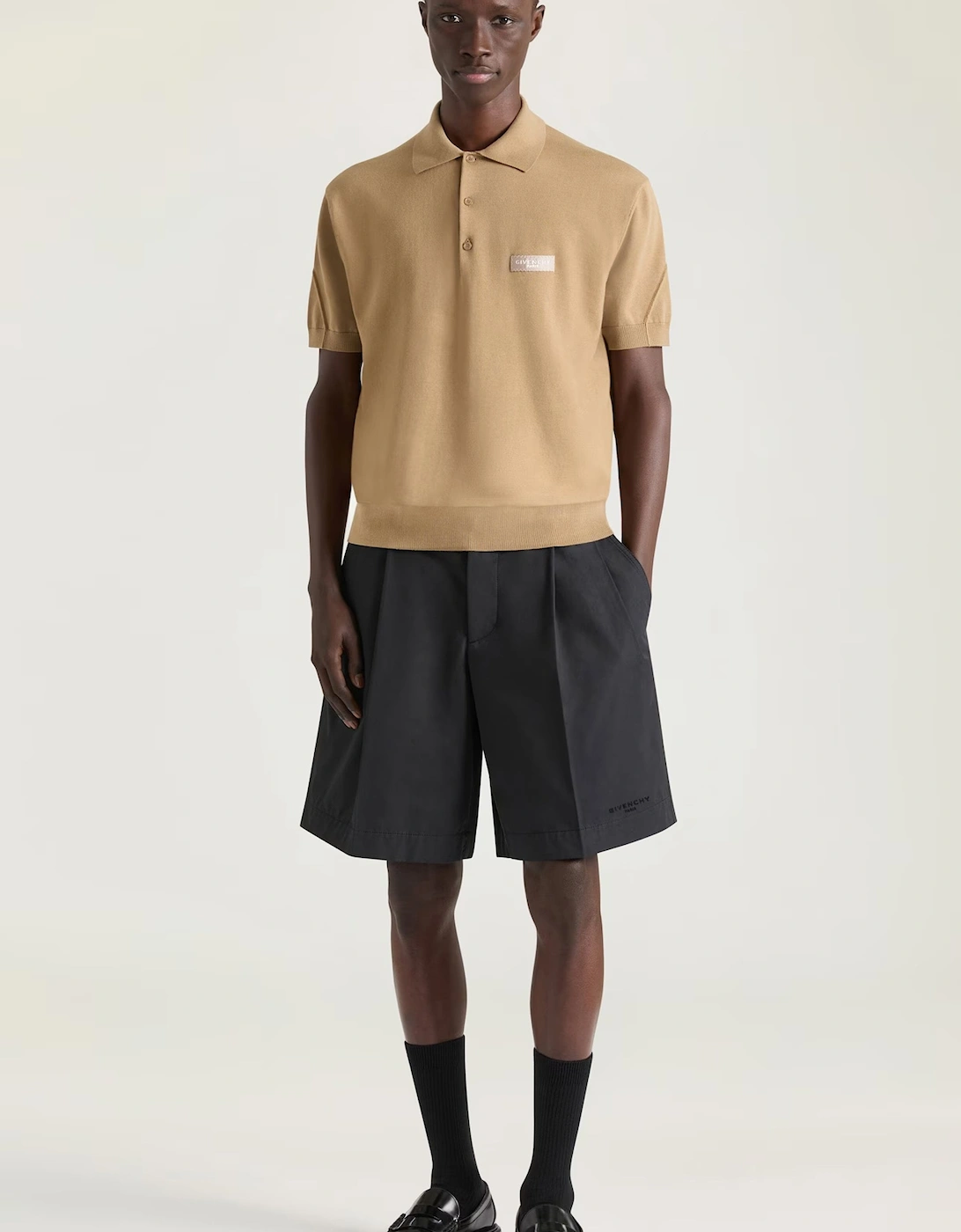 Gros Grain Detail Polo Beige