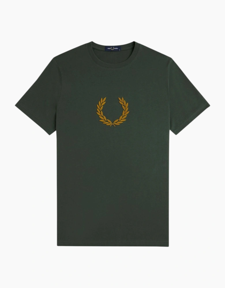 Fred Perry Mens T Shirt Textured Laurel Wreath Logo Crew Neck Short Sleeve Summer Tee