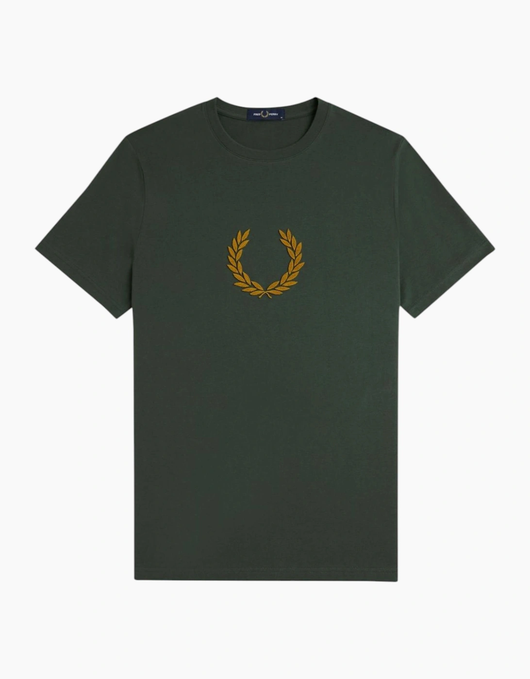 Fred Perry Mens T Shirt Textured Laurel Wreath Logo Crew Neck Short Sleeve Summer Tee
