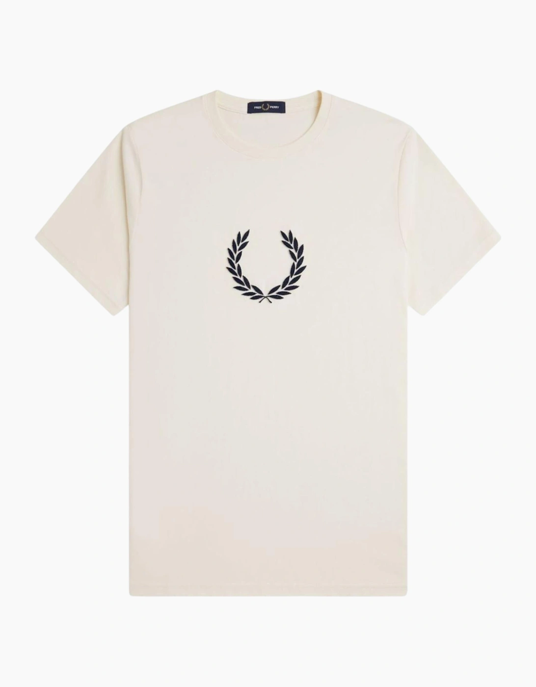 Fred Perry Mens T Shirt Textured Laurel Wreath Logo Crew Neck Short Sleeve Summer Tee