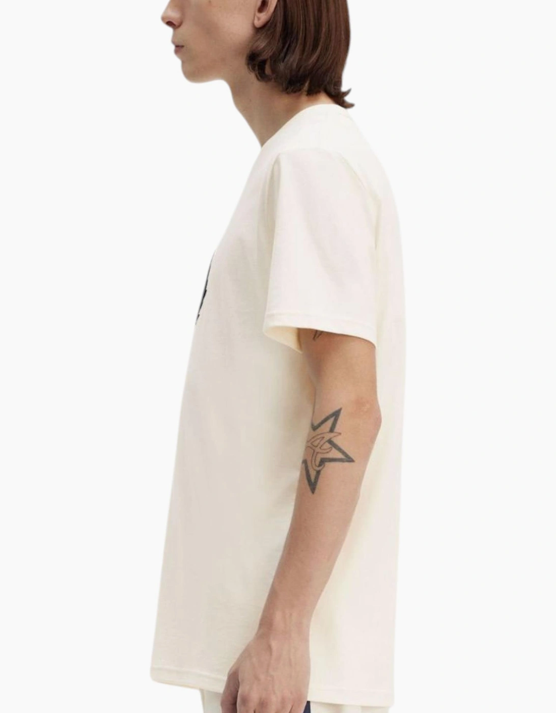 Fred Perry Mens T Shirt Textured Laurel Wreath Logo Crew Neck Short Sleeve Summer Tee