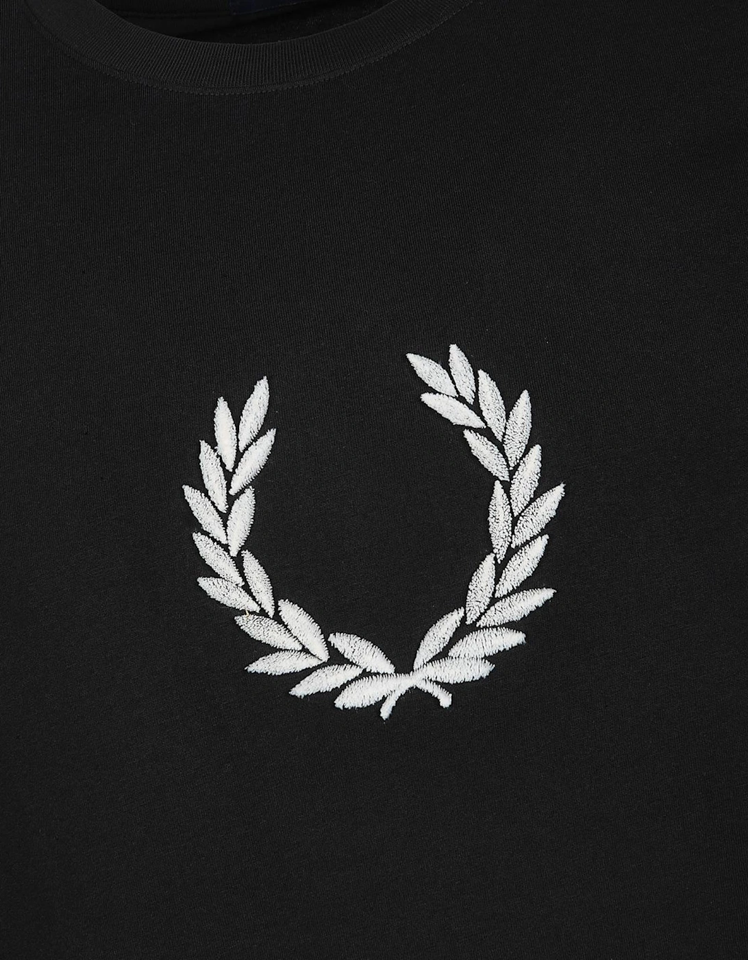Fred Perry Mens T Shirt Textured Laurel Wreath Logo Crew Neck Short Sleeve Summer Tee
