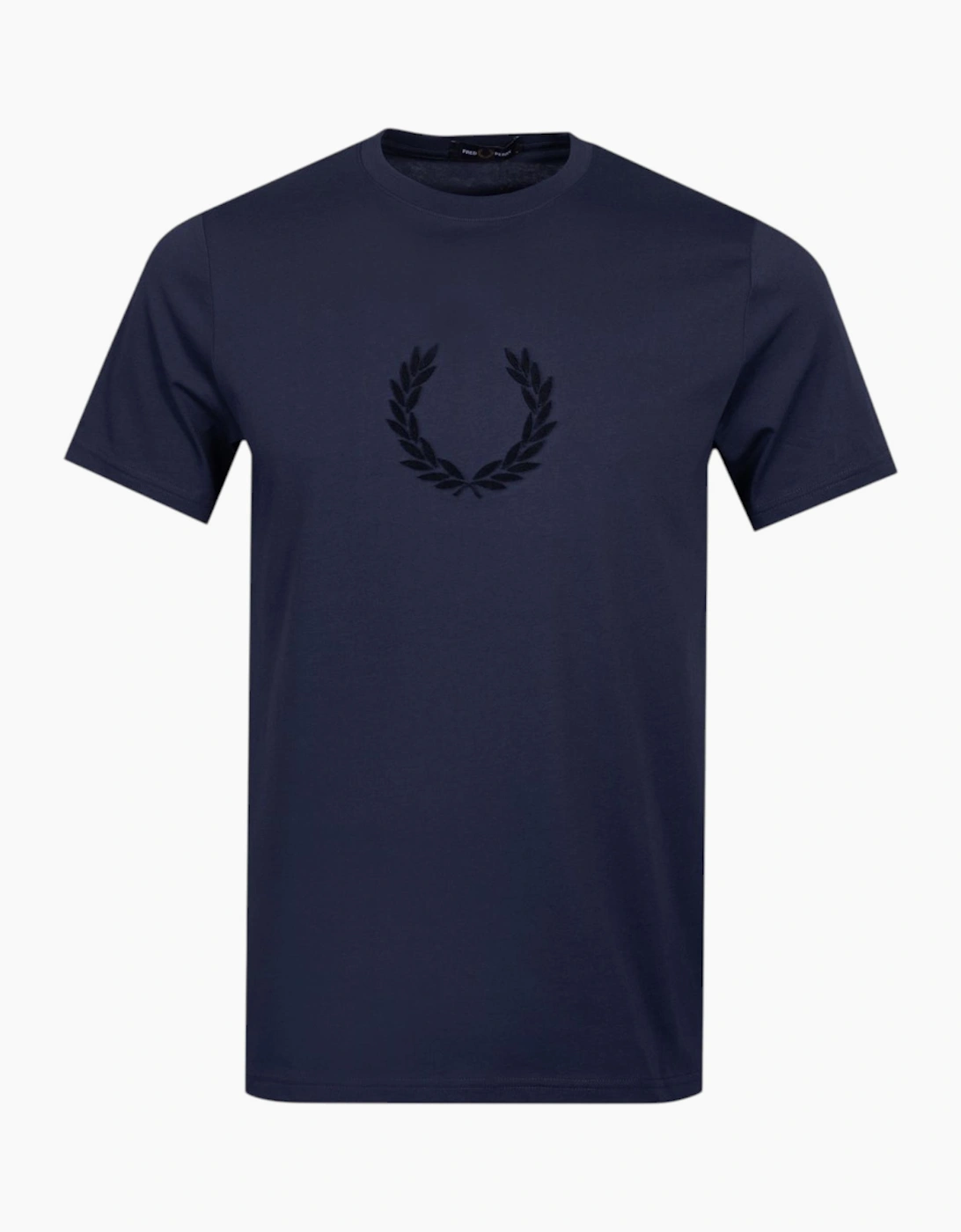Fred Perry Mens T Shirt Textured Laurel Wreath Logo Crew Neck Short Sleeve Summer Tee