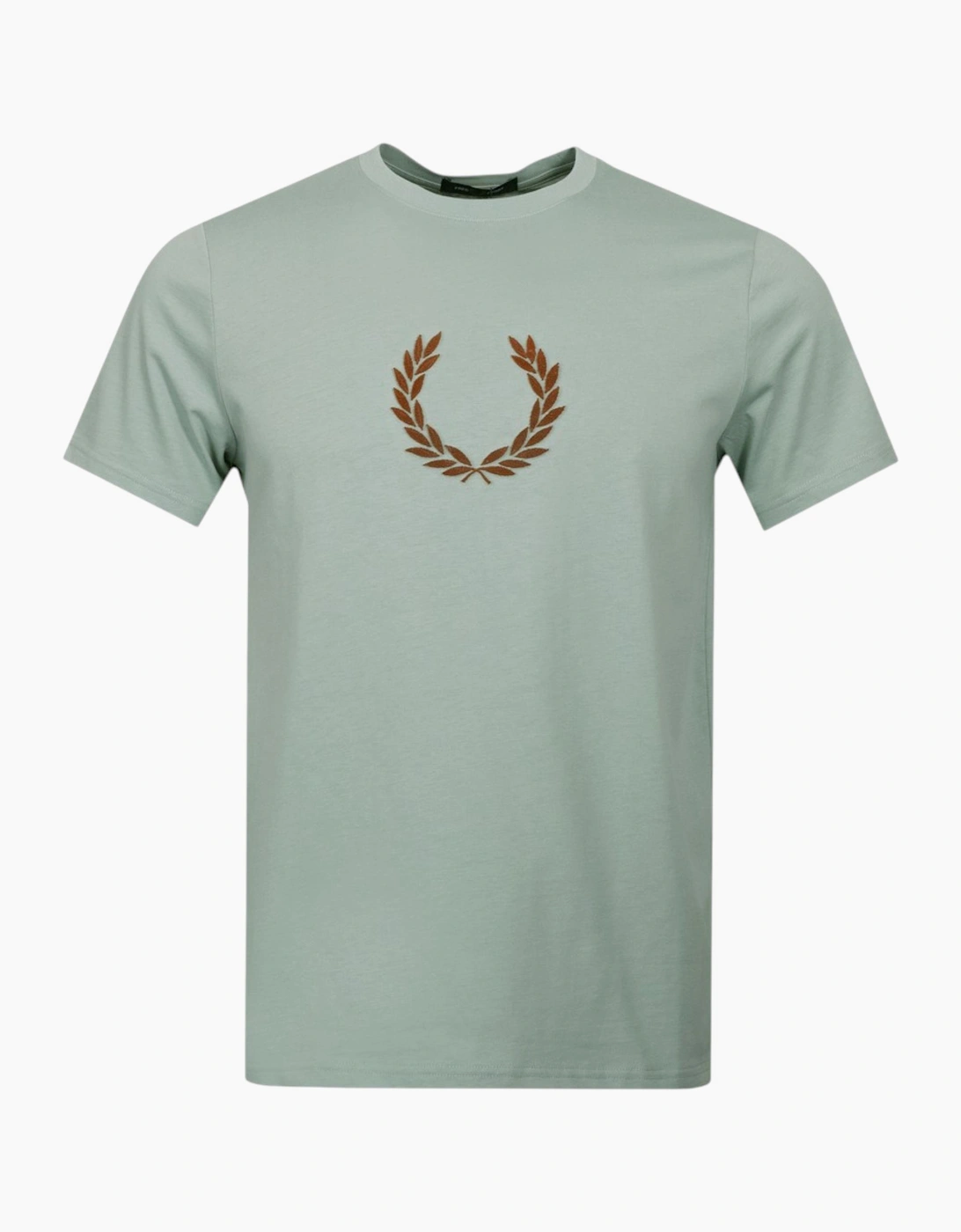 Fred Perry Mens T Shirt Textured Laurel Wreath Logo Crew Neck Short Sleeve Summer Tee