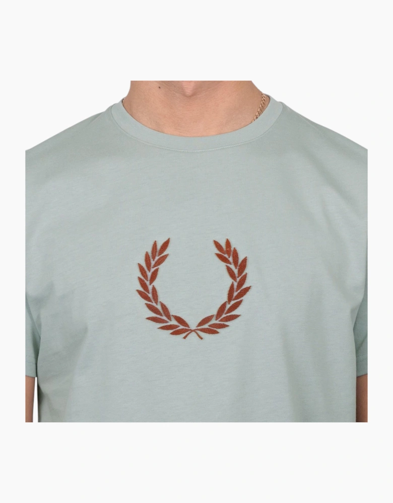 Fred Perry Mens T Shirt Textured Laurel Wreath Logo Crew Neck Short Sleeve Summer Tee