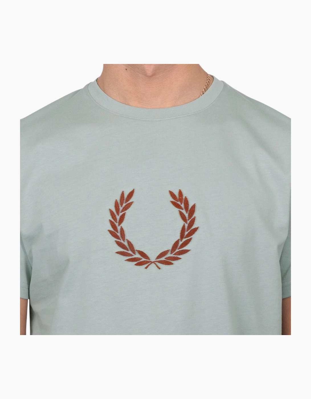 Fred Perry Mens T Shirt Textured Laurel Wreath Logo Crew Neck Short Sleeve Summer Tee