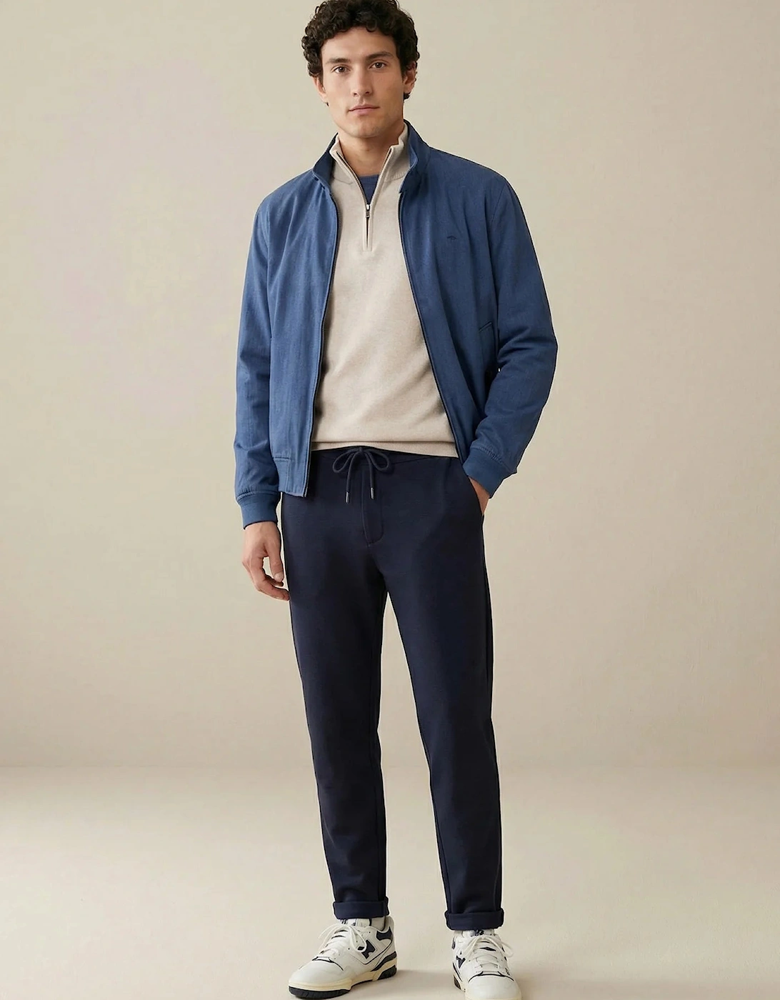 Pure Linen Harrington Jacket Horizon Blue