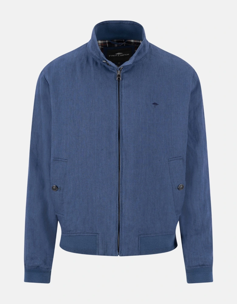 Pure Linen Harrington Jacket Horizon Blue