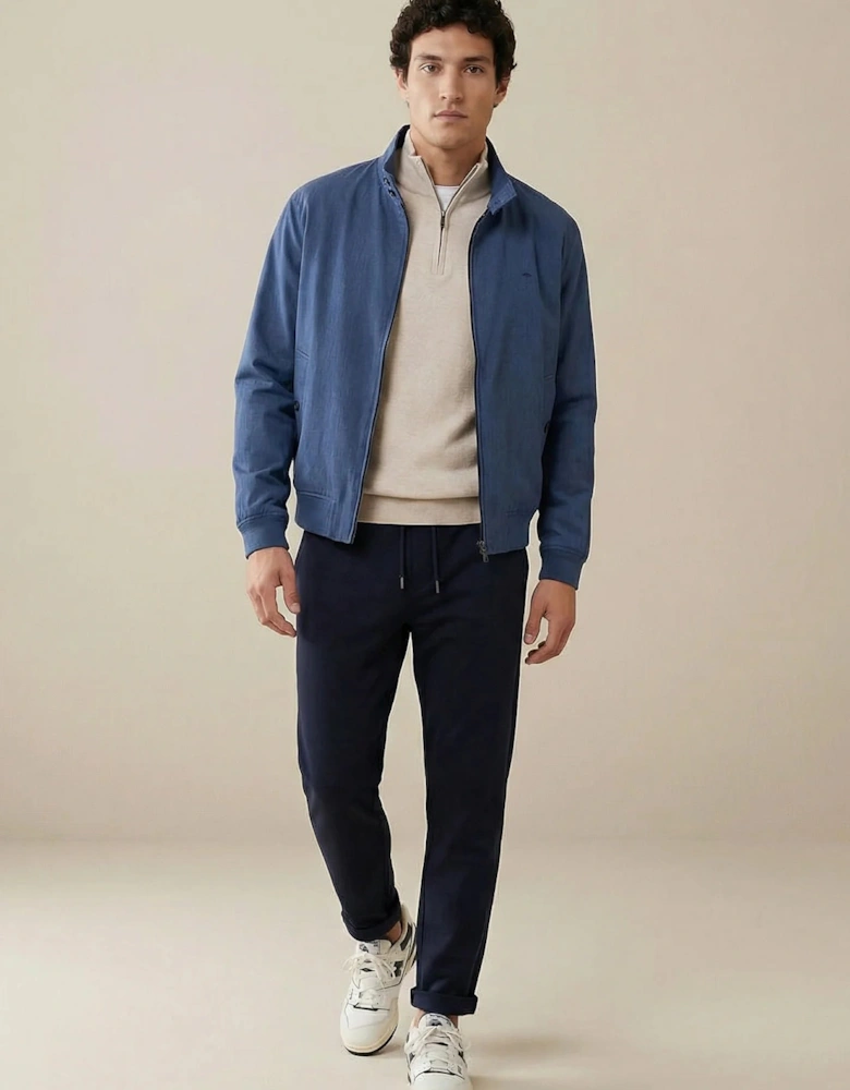 Pure Linen Harrington Jacket Horizon Blue