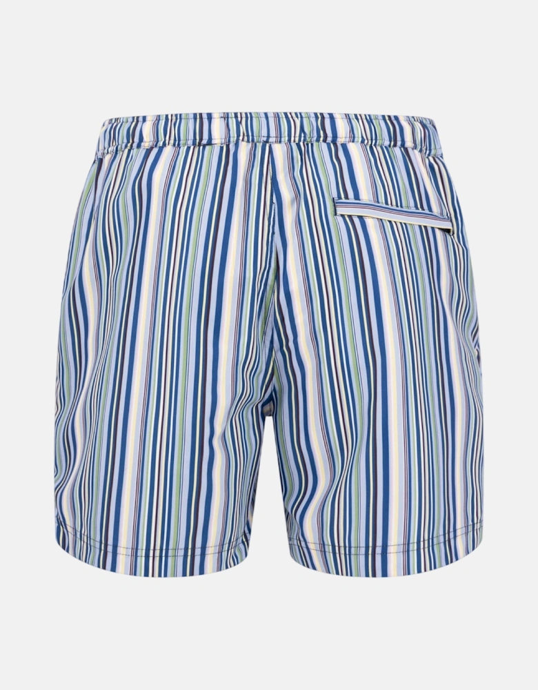 Stripe Pattern Swim Shorts Pale Yellow