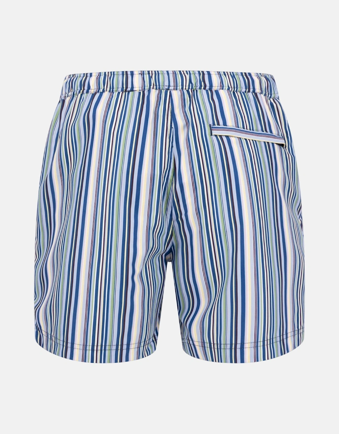 Stripe Pattern Swim Shorts Pale Yellow