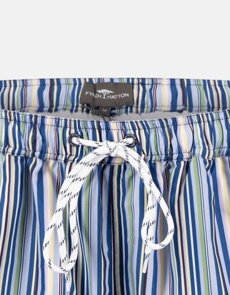 Stripe Pattern Swim Shorts Pale Yellow
