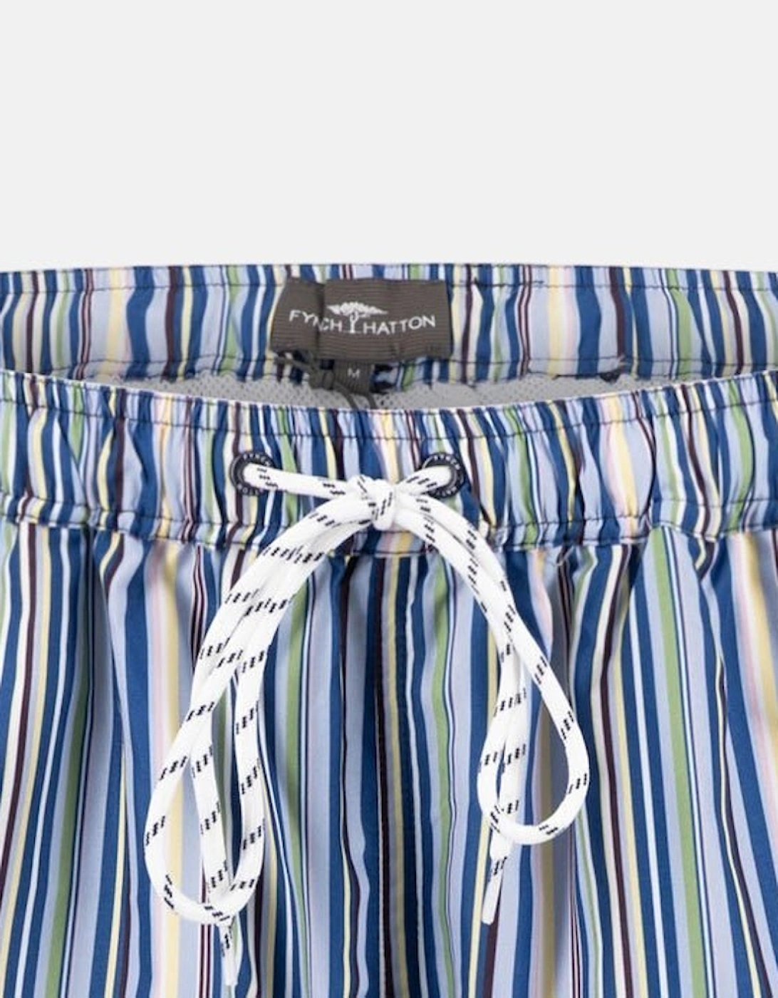 Stripe Pattern Swim Shorts Pale Yellow