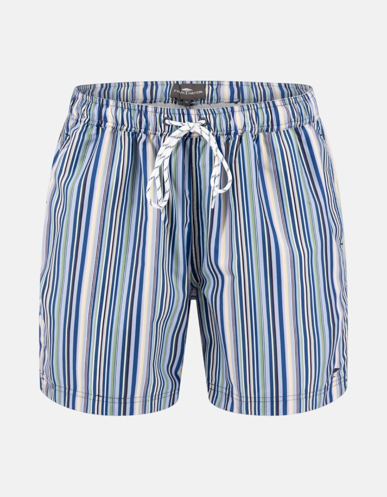 Stripe Pattern Swim Shorts Pale Yellow