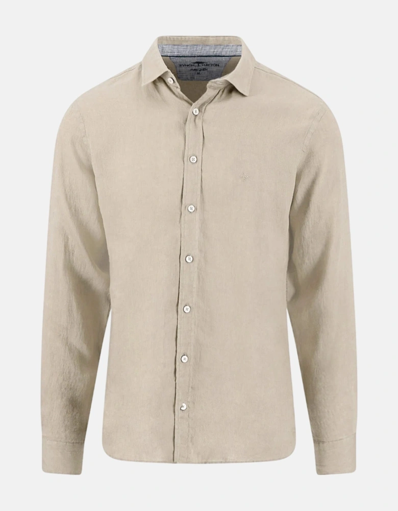 Kent Collar Pure Linen Shirt Sand