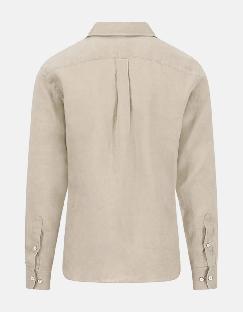 Kent Collar Pure Linen Shirt Sand