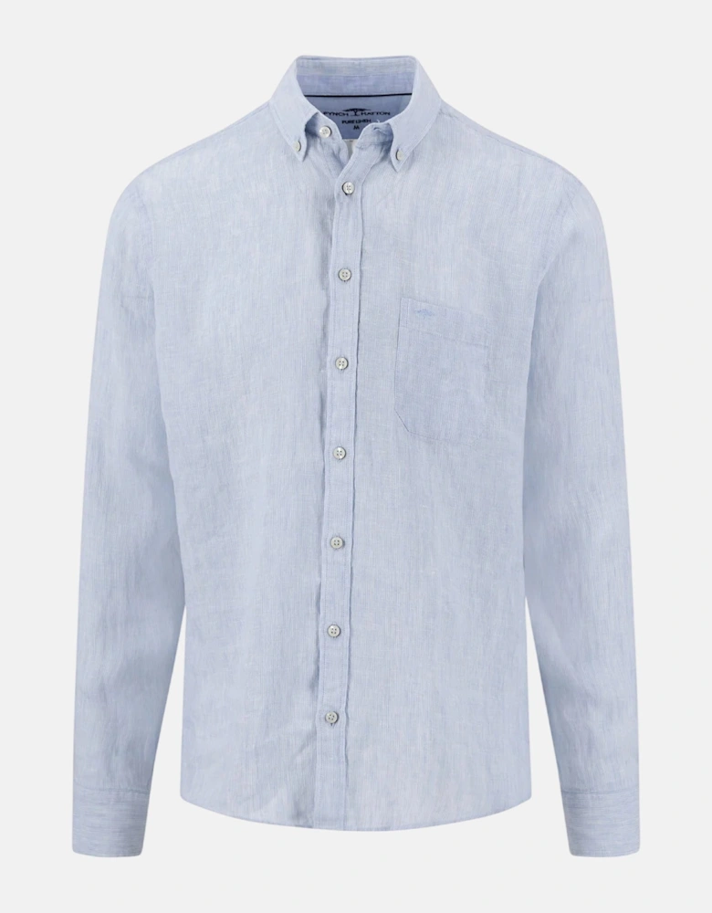 Needle Stripe Linen Button Down Shirt New Breeze
