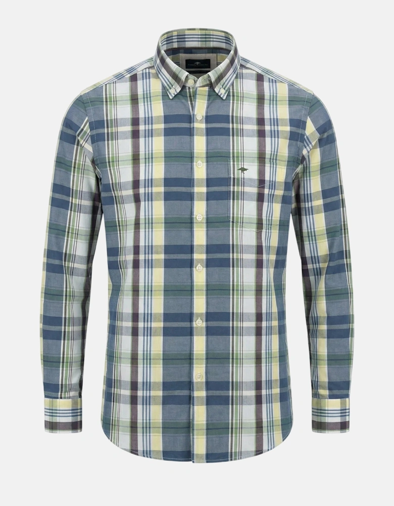 Colourful Check Button Down Shirt Aubergine