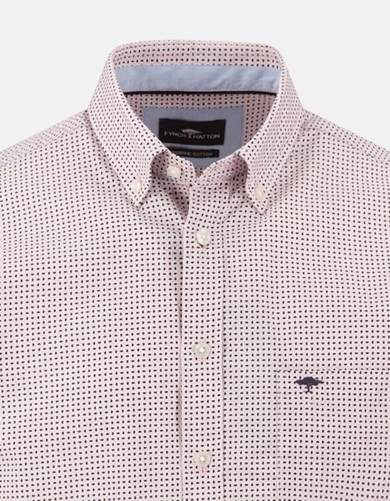 Minimal Print Short Sleeved Shirt Magnolia